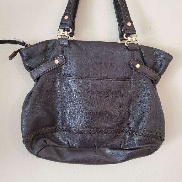 The Sak Brown Pebbled Leather Torrance Shoulder Bag Zip Close Casual - Picture 3 of 12